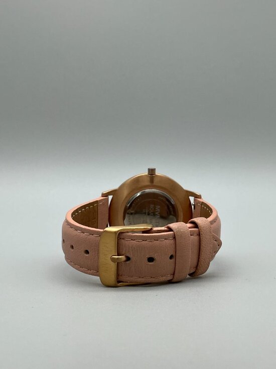 MVMT Boulevard 38mm Women Watch Rose Gold Tone Pink Leather Band New Battery main image 14